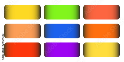 Set of colored web buttons. Vector illustration.