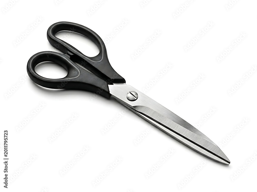 Fototapeta premium Scissors with Sharp Stainless Steel Blades and Black Handles for Cutting Tasks