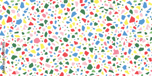 Slika na platnu Colorful terrazzo pattern with bright multi colored stone chips