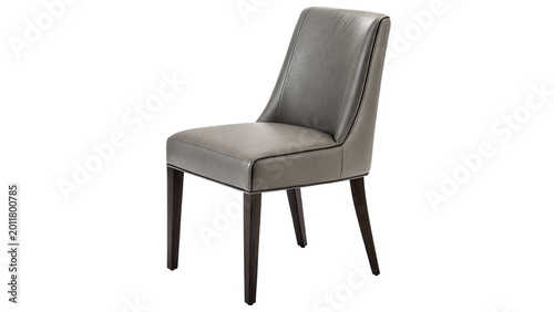 Foto Modern gray upholstered office or dining chair with wooden legs for interior fur