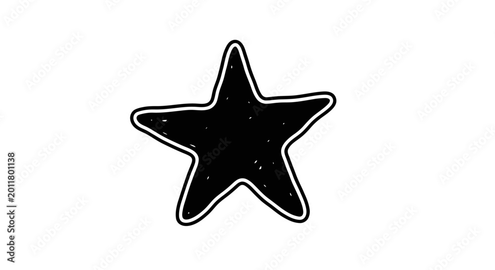 Obraz premium Black Star Icon Symbol Shape.