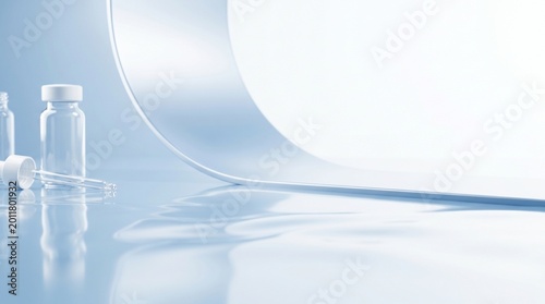 Luxury Liquid Glass Medical Background, Clean Pharmaceutical Advertising Design