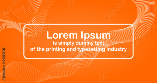 Waves on Abstract orange background for advertisement presentation Template