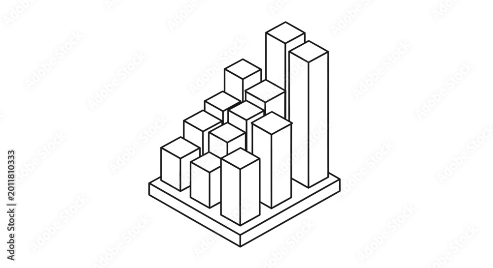 Fototapeta premium Group of rectangular blocks stacked.