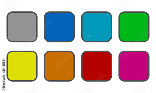 Vector modern colorful web buttons set on white background