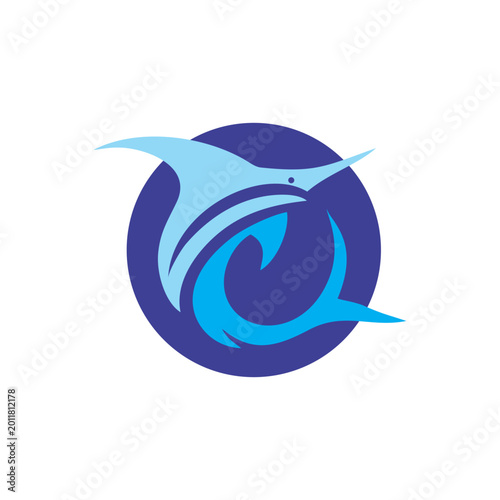 Modern marlin fish icon set in clean style. Suitable for app UI, web design, interface and digital product use.