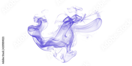 Fotografie Blue wispy smoke swirls forming abstract shapes on black background
