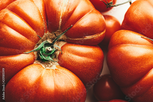 Organic Bull's Heart tomatoes, Italian heritage vegetables 