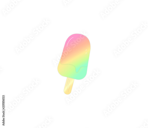 Cute ice cream, rainbow color gradient