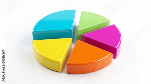 Colorful Pie Chart Representing Data And Growth