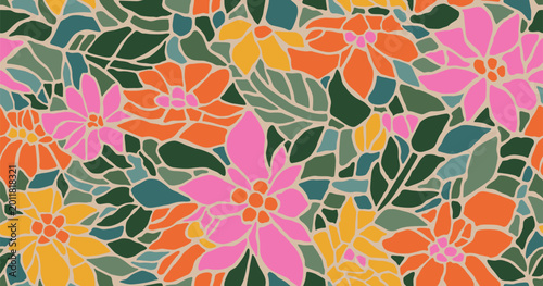 Bilde på lerret Abstract floral pattern