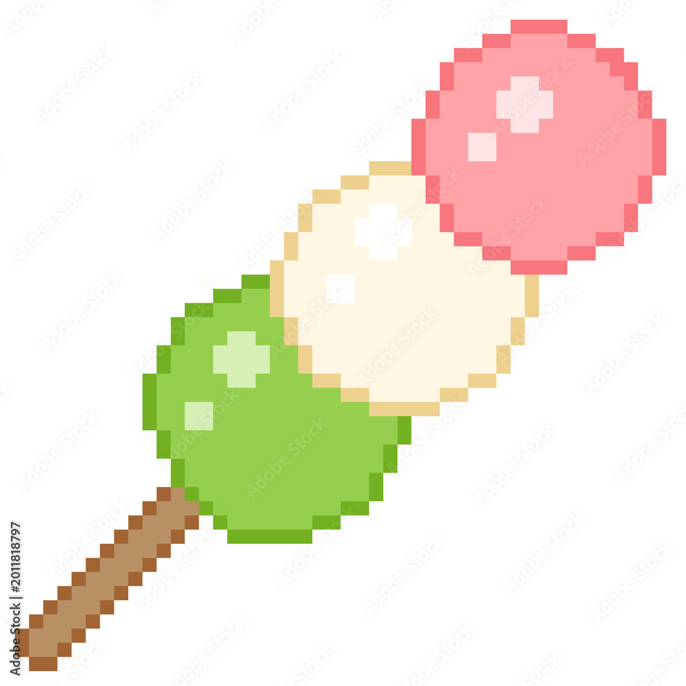 Fototapeta premium Hanami dango pixel illustration 