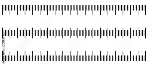 A set of measuring rulers or scale vectors.