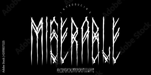 Obraz na płótnie Miserable : A creepy horror display font