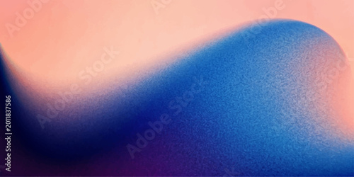 Tableau sur toile Abstract Blue and Peach Wave Design: A visually stunning abstract design features a dynamic wave-like formation