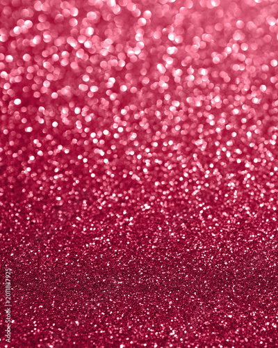 Vibrant pink glitter background with sparkling particles. Soft bokeh light effect at top transitions to sharp, defined glitter at bottom. Ideal for festive and celebration themes