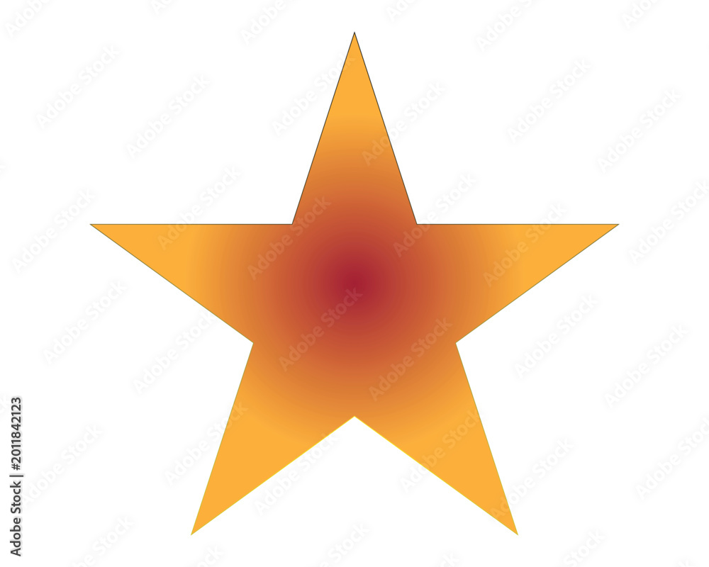 Obraz premium Golden Gradient Star Vector – 3D Achievement Symbol