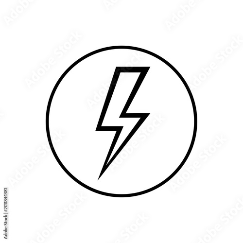 Free Download Minimalist lightning bolt icon on white background - GFXLoad