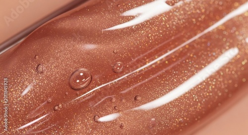 Photos Close-up Macro Shot of Shimmering Bronzer Makeup Texture.