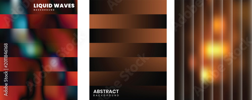 Modern Abstract Gradient Background with Liquid Waves, Geometric Patterns and Light Effects