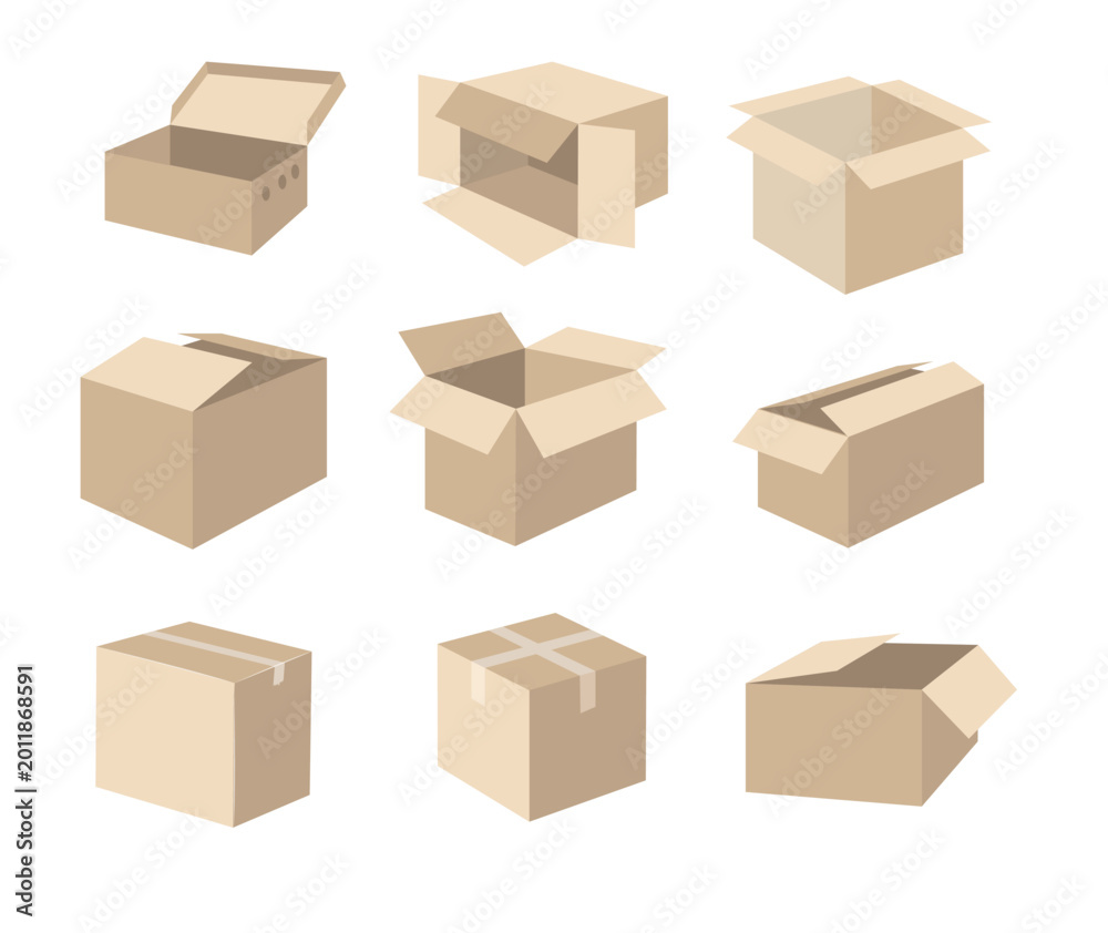 Fototapeta premium set of cardboard boxes