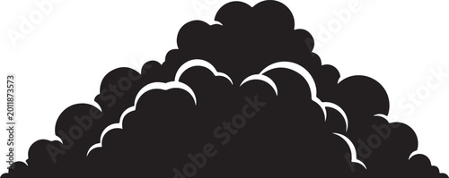 Obraz na płótnie Black Cloud, Dark Clouds, Cloud Icon, Weather Symbol, Vector Graphic