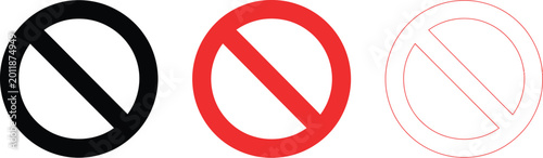 Free Download Prohibition sign icon set, ban symbols restriction and safety warning icons in modern flat vector style for public safety workplaces apps and digital interface design. - GFXLoad