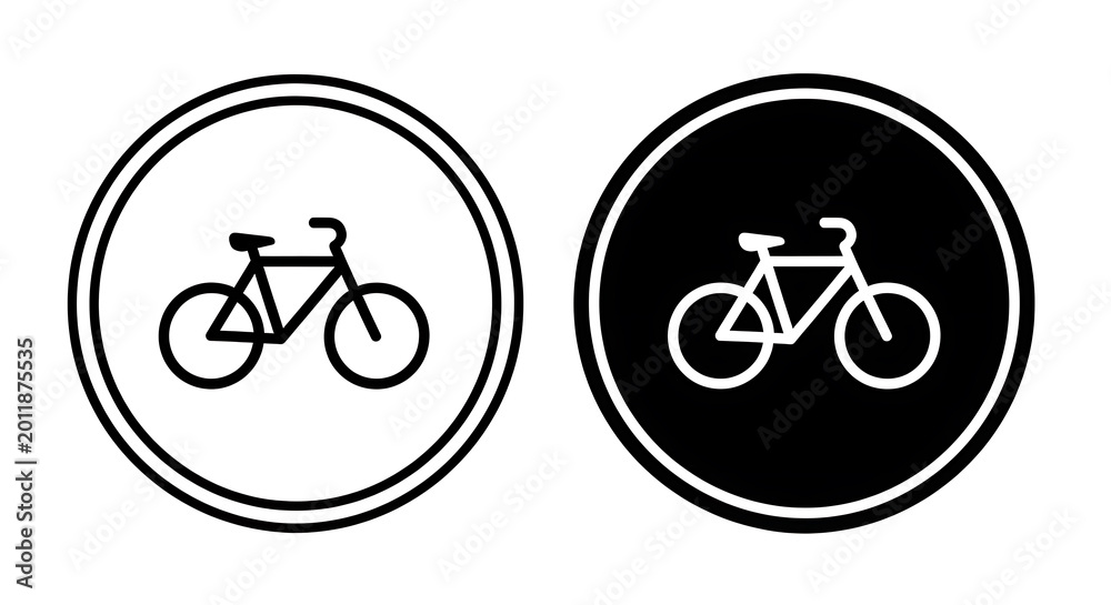 Fototapeta premium Black and white of bicycles in circular frames bike wheel circle