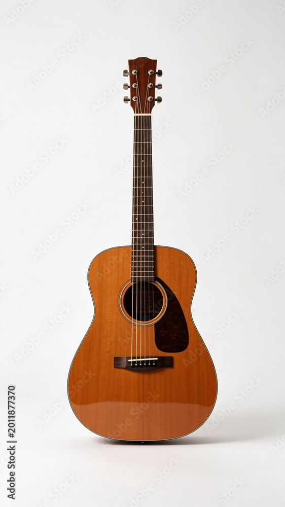 Obraz premium Classic Acoustic Guitar Isolated on White Background