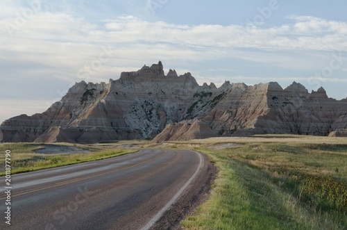 A winding road through the Badlands 