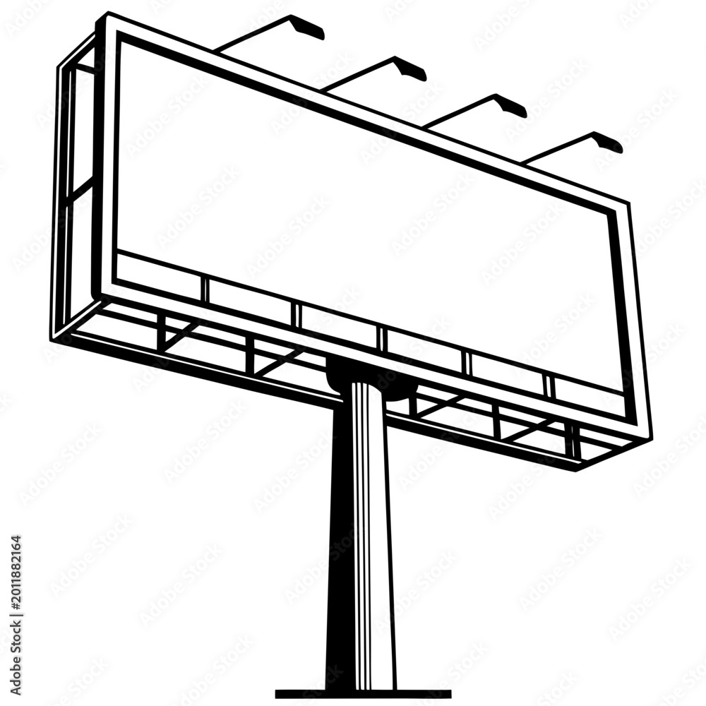Obraz premium Blank billboard sign on pole