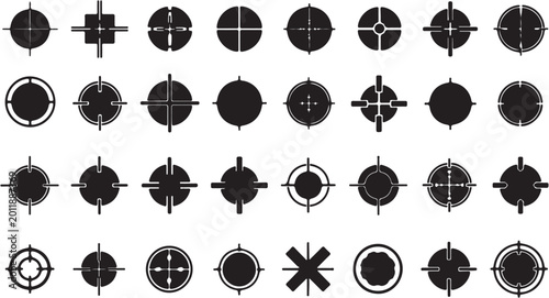 Quadro su tela Various black crosshair targets and symbols.