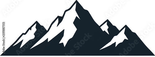 Simple Nature Mountain Range Outline Vector Clipart