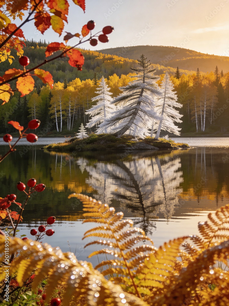 Naklejka premium Eternal Boreal The Untamed Northern Wilderness