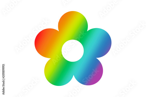 rainbow flower shapes, colorful symbol liquid design illustration