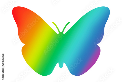 rainbow butterfly shapes, colorful symbol liquid design illustration