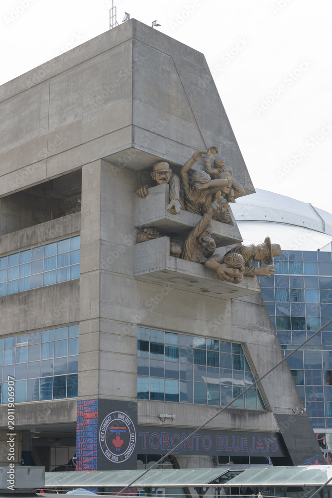 Obraz premium distant view of Michael Snow’s The Audience (1989), northeast entrance to the former SkyDome, now known as Rogers Centre, Toronto 