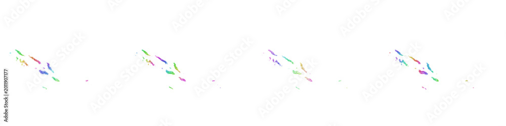 Fototapeta premium Multicolored sketch Solomon Islands map design set