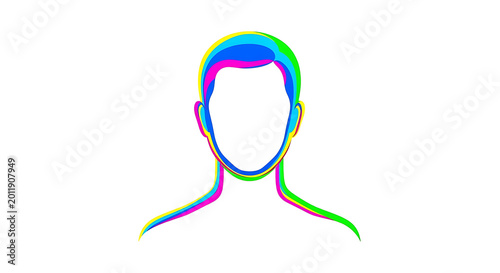 Vibrant multicolored twisted ribbon forming a loop with two loose ends