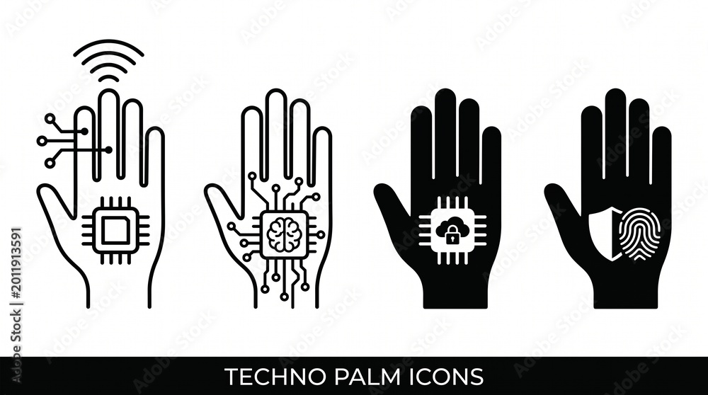 Fototapeta premium Hands merging with microchips and circuits, symbolizing human–machine interaction, digital integration, connectivity, and the evolution of technological symbiosis.