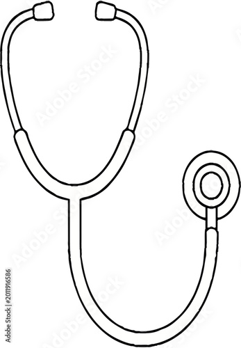 Medical Stethoscope Line Art Icon Vector Clipart