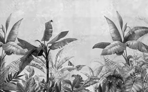 black and white background with flowers