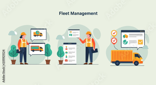Canvas-taulu Fleet Management System: Logistics and Delivery Tracking with Trucks and Personn