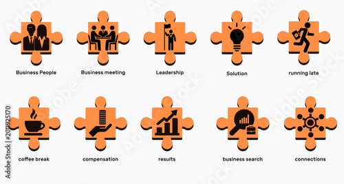 business people icon set, unique style icons
