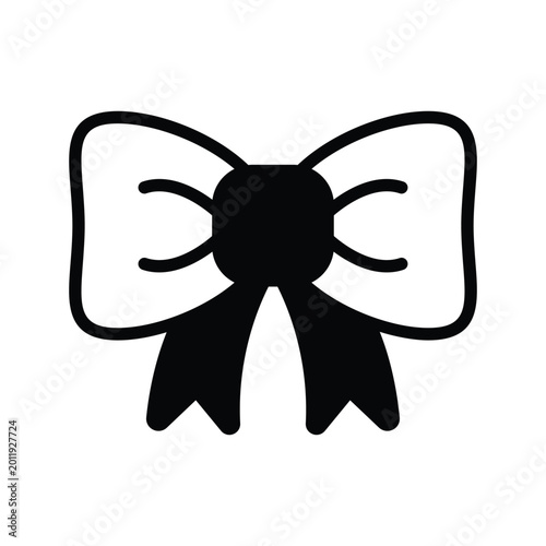 Stylized bow tie icon with hair accessory decoration accessory illustration