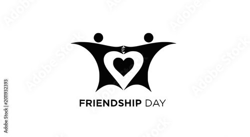 Obraz na plátně Black and white friendship day logo 1.