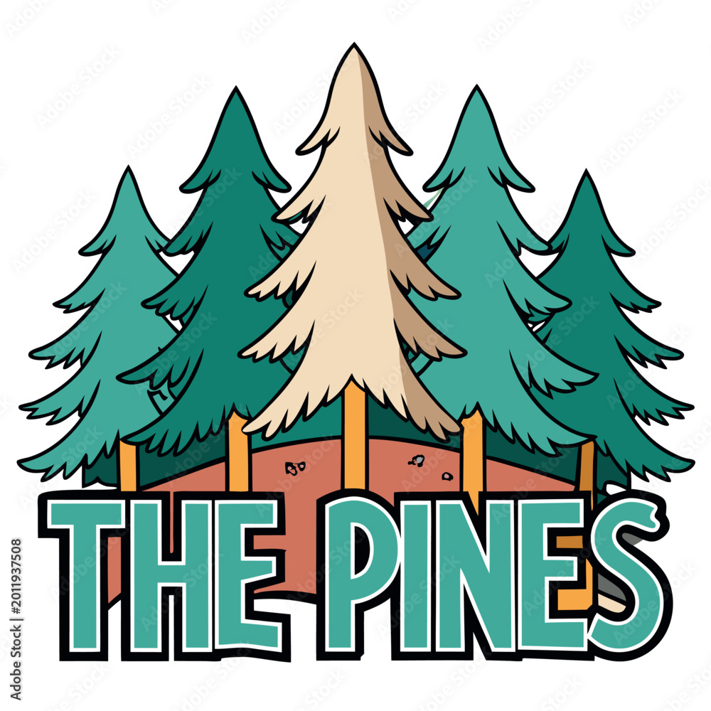 Fototapeta premium The-pines illustration-vector-design