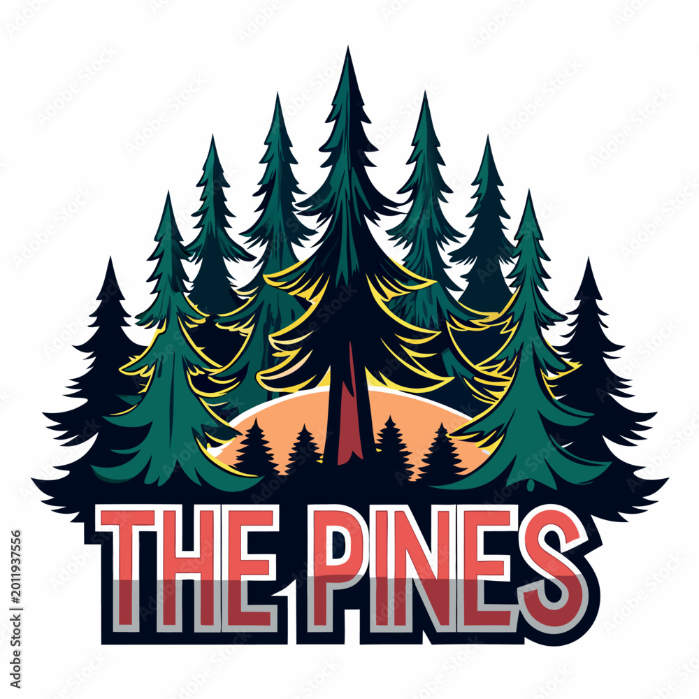 Obraz premium The-pines illustration-vector-design 