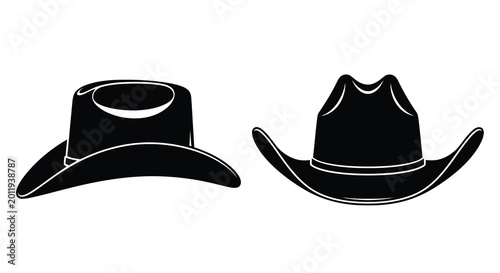 cowboy hat silhouettes on a white background