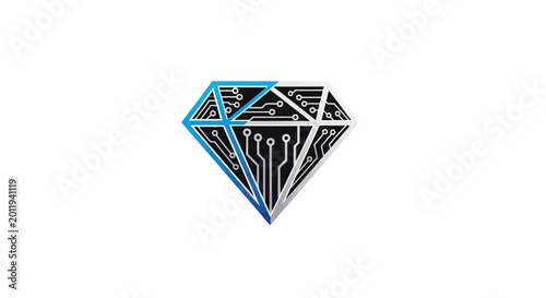 Fotografía Diamond with integrated circuit design